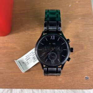 Fossil Dark Gray Chronograph Watch Mens